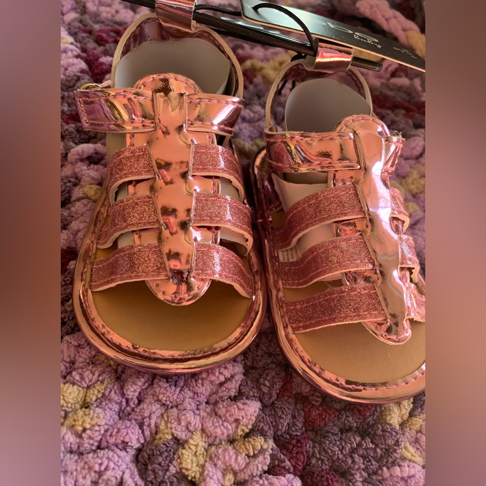 Glittered Metallic Sandals